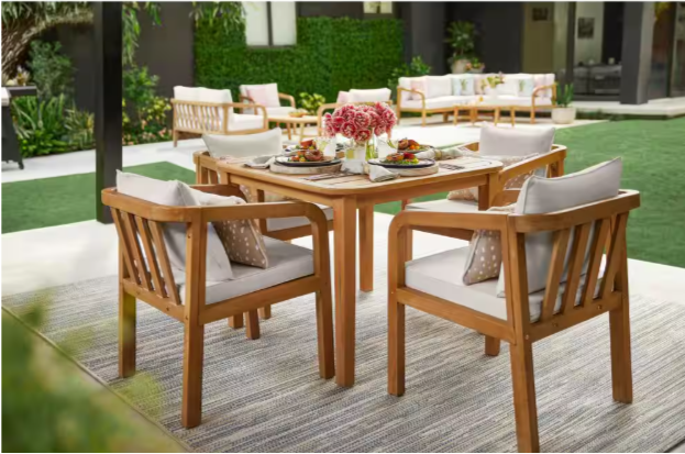 Orleans 5-Piece Eucalyptus Outdoor Dining Set