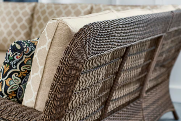 Hampton Bay Beacon Park 3-Piece Brown Wicker Outdoor Patio Sectional Sofa
