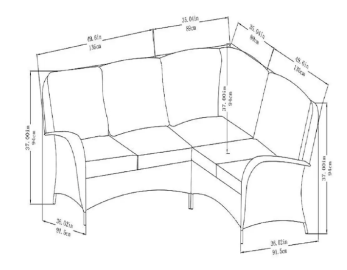 Hampton Bay Beacon Park 3-Piece Brown Wicker Outdoor Patio Sectional Sofa