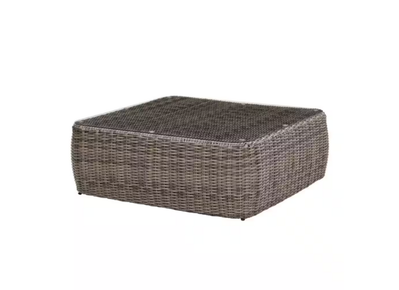 Kings Ridge Reinforced Aluminum Outdoor Coffee Table with Glass Top