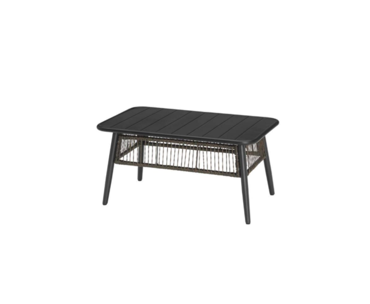 Bayhurst 4-Piece Black Wicker Outdoor Patio Conversation Seating Set Hampton Bay