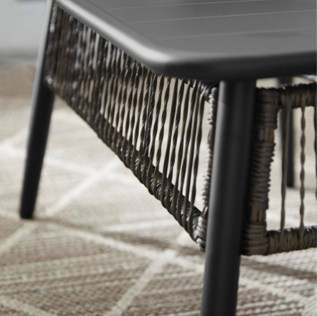 Bayhurst 4-Piece Black Wicker Outdoor Patio Conversation Seating Set Hampton Bay