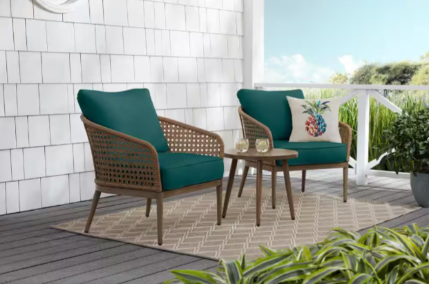Coral Vista 3-Piece Brown Wicker Outdoor Patio Bistro Set Hampton Bay
