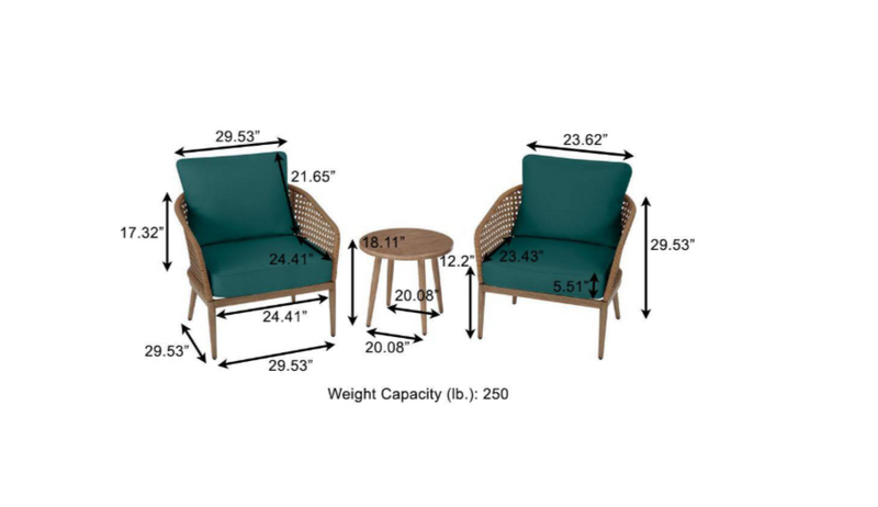 Coral Vista 3-Piece Brown Wicker Outdoor Patio Bistro Set Hampton Bay