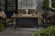 Wenmare 68 in. W 40000 Btu Brown Steel Propane Outdoor Fire Pit Table with Fire Glass