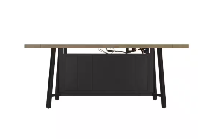Wenmare 68 in. W 40000 Btu Brown Steel Propane Outdoor Fire Pit Table with Fire Glass