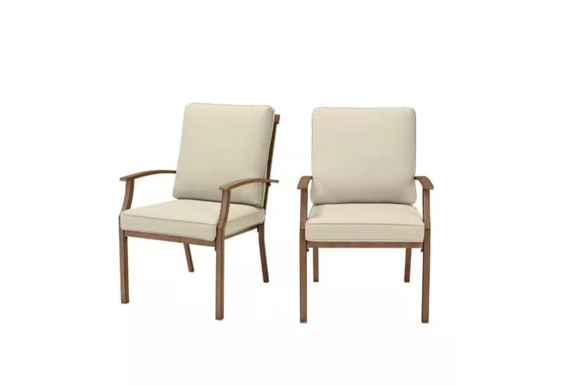 Geneva Brown Wicker Outdoor Patio Stationary Dining Chair Hampton Bay