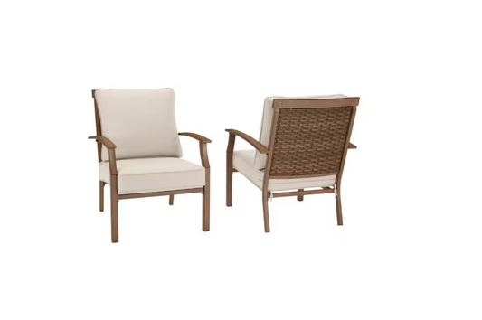 Geneva Brown Wicker Outdoor Patio Stationary Dining Chair Hampton Bay