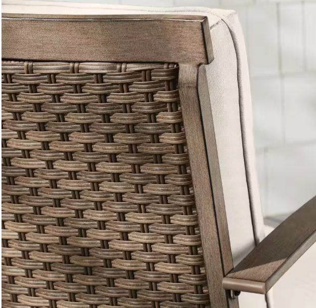 Geneva Brown Wicker Outdoor Patio Stationary Dining Chair Hampton Bay
