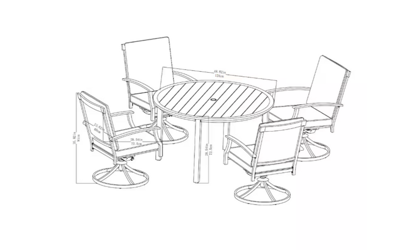 Geneva 5-Piece Patio Dining Set Hampton Bay ( chairs only)
