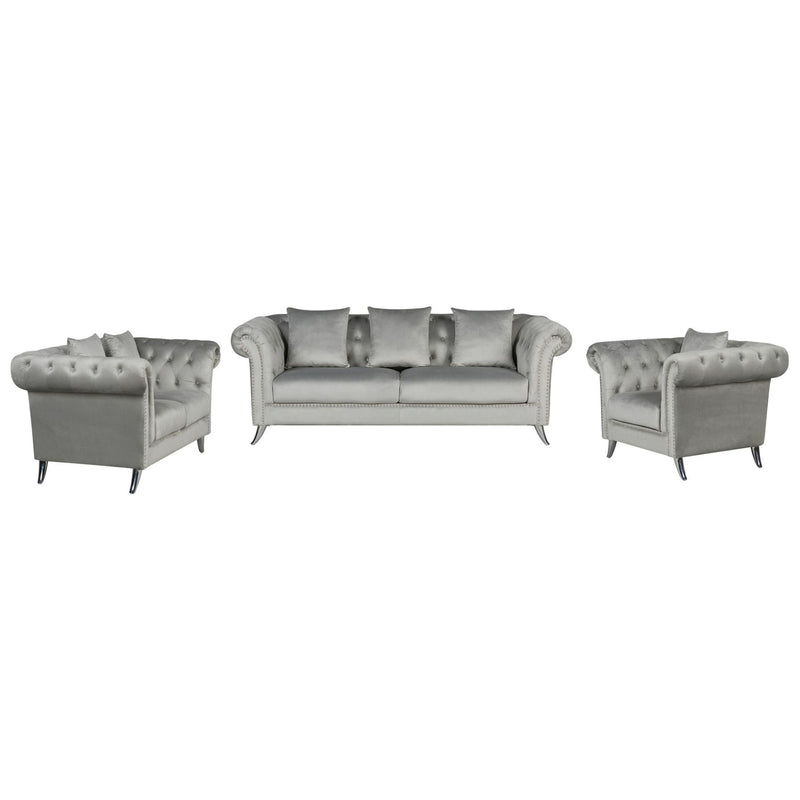 Mia Velvet Sofa Set