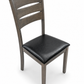 Grey Dining Table Set with 4 Upholstered Chairs 5-Piece