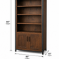 Solid Wood Bookcase with Storage Cabinet Handstone