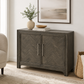 Modern Chevron 2-Door Accent Cabinet – Charcoal Gray Wood Finish