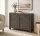 Modern Chevron 2-Door Accent Cabinet – Charcoal Gray Wood Finish