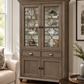 Classic Glass Display Cabinet with 2 Glass Doors, 2 Drawers & Lower Storage
