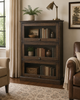 Glass Door Display Cabinet – Dark Wood Finish