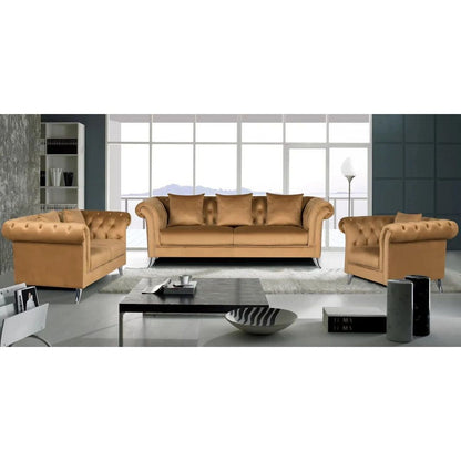 Mia Velvet Sofa Set