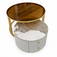 Modern 2-Piece Nesting Coffee Table Set with Storage
