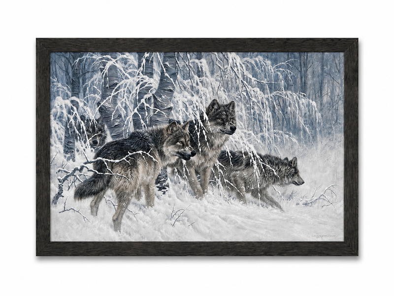 Winter Wolf Pack Framed Wall Art