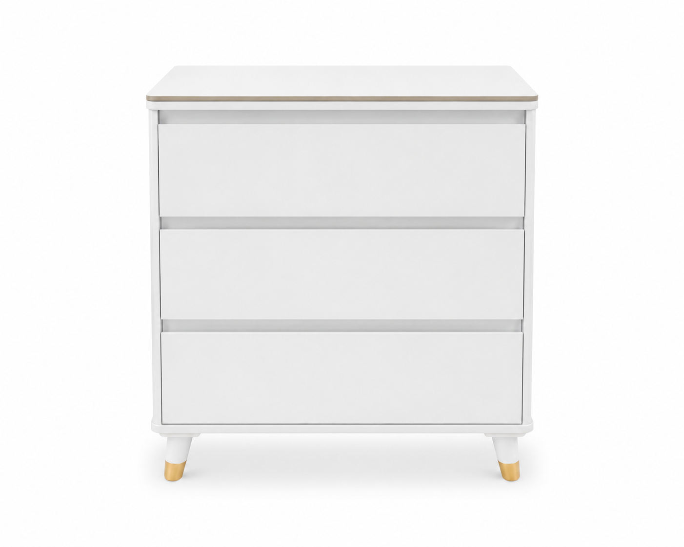 Modern 3-Drawer Nightstand with Marble Top