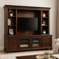 Heritage Dark Wood Entertainment Center with TV Hutch & Glass Storage
