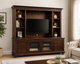 Heritage Dark Wood Entertainment Center with TV Hutch & Glass Storage