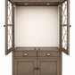 Classic Glass Display Cabinet with 2 Glass Doors, 2 Drawers & Lower Storage