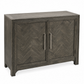 Modern Chevron 2-Door Accent Cabinet – Charcoal Gray Wood Finish