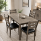 Grey Dining Table Set with 4 Upholstered Chairs 5-Piece