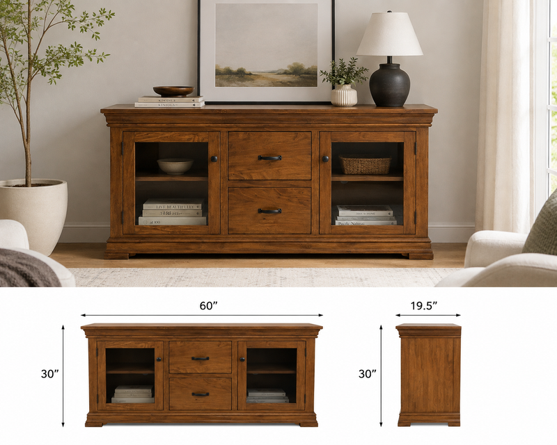 Traditional Solid Wood Media Console / Sideboard