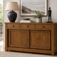 Solid Wood Sideboard with Sliding Doors