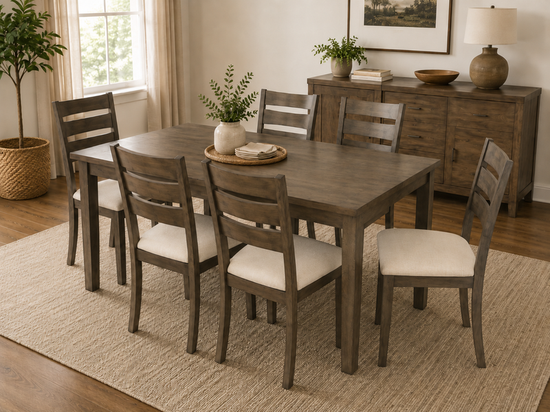 Modern Dining Set with Upholstered Chairs