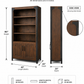 Solid Wood Bookcase with Storage Cabinet Handstone