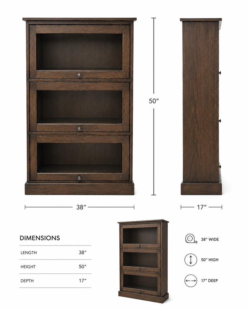 Glass Door Display Cabinet – Dark Wood Finish