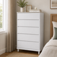 Modern White 5-Drawer Chest
