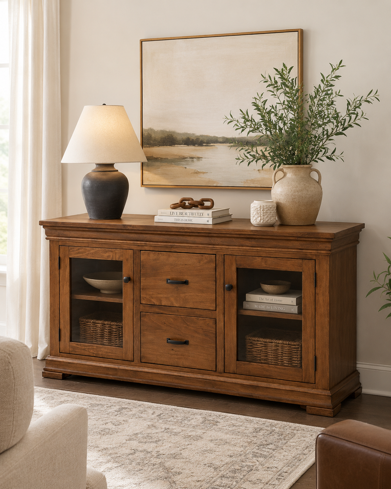 Traditional Solid Wood Media Console / Sideboard