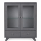 Solid Wood Display Cabinet with Glass Doors Handstone