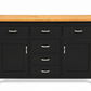 Solid Oak Buffet Cabinet with Solid Maple Handstone