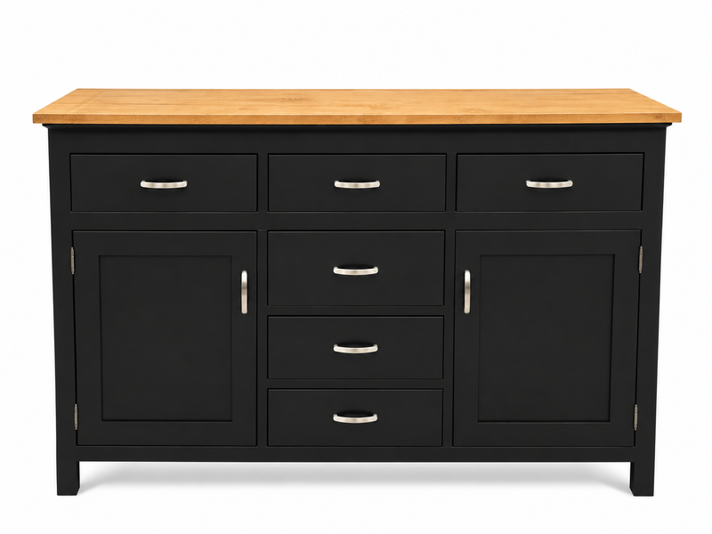 Solid Oak Buffet Cabinet with Solid Maple Handstone