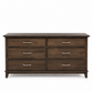 6-Drawer Solid Wood Dresser – Dark Brown Finish