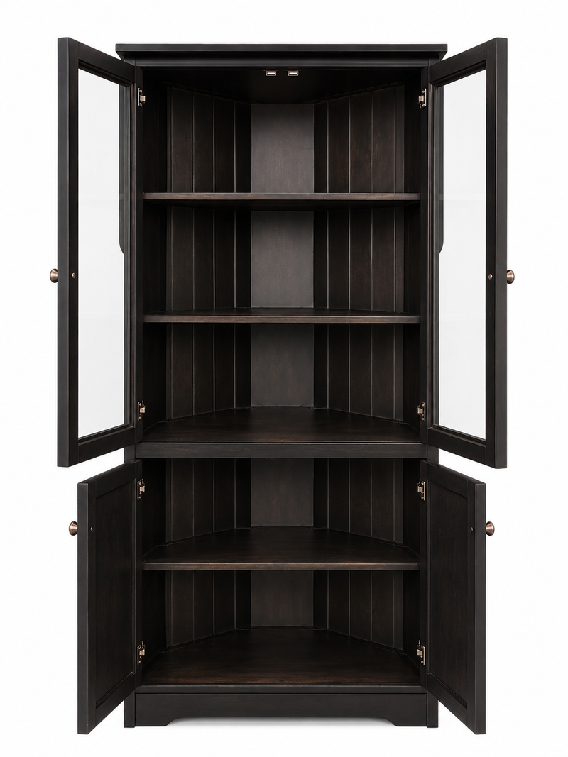 Tribeca 2-Door Glass Display Cabinet with Lower Storage