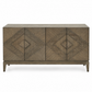 Geometric Carved Wood Sideboard