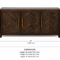 Chevron 3-Door Wood Sideboard with Brass Handles