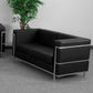 Flash Furniture Hercules Regal Series Contemporary Black Leather Love Seat with Encasing Frame