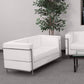 Flash Furniture Hercules Regal Series Contemporary White Leather Love Seat with Encasing Frame