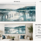 Serene Teal Lake Abstract Canvas Wall Art