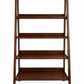 Modern Solid Wood Ladder Bookshelf – Walnut Finish