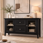 Black Glass Door Sideboard & Storage Cabinet