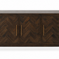 Chevron 3-Door Wood Sideboard with Brass Handles
